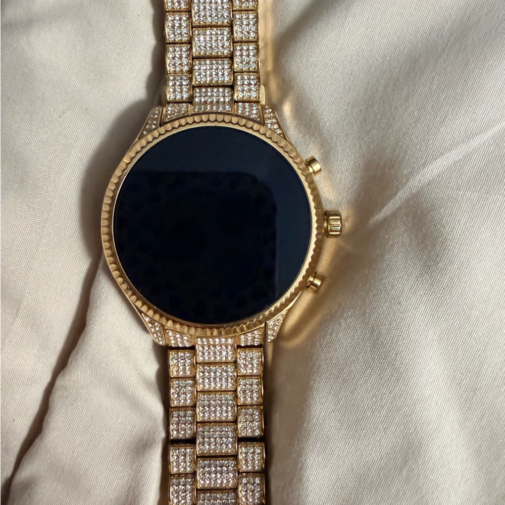 Michael Kors Gold Smartwatch with Crystal Detailing